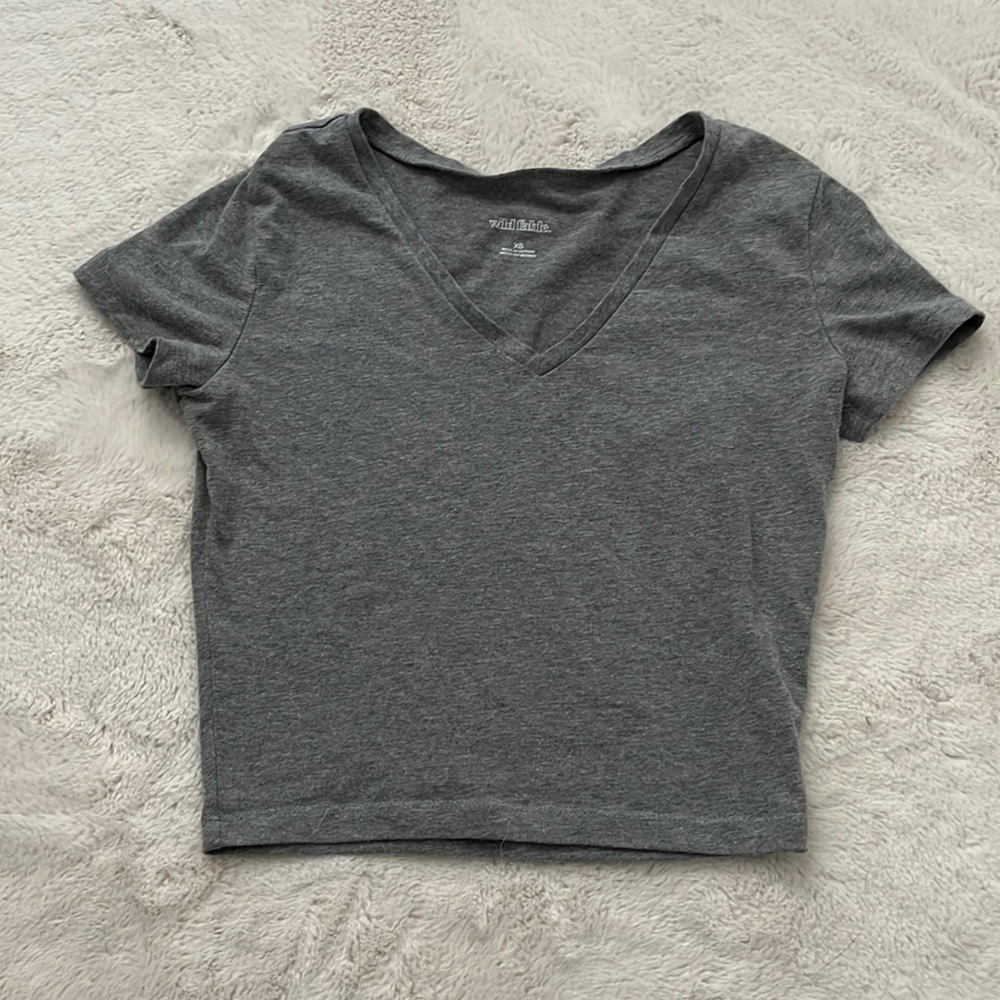 WILD FABLE Gray Crop Top